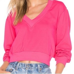 Abound Cropped Pink Sweater Banded Bottom